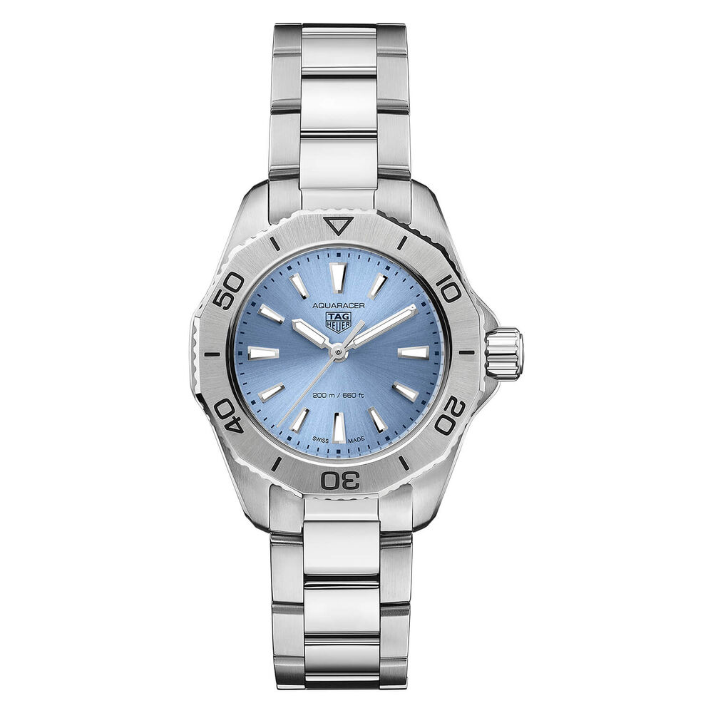 TAG Heuer Aquaracer Professional 200 Quartz 30mm Light Blue Dial Steel Case Bracelet Watch