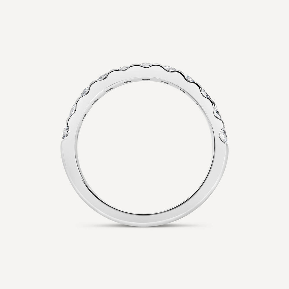 9ct White Gold 3mm 0.70ct Diamond Triangle Claw Wedding Ring- (Special Order) image number 3