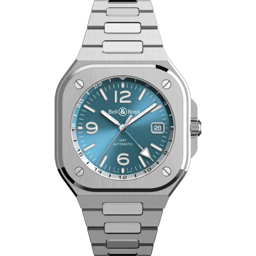 Bell & Ross BR05 GMT 41mm Ice Blue Dial Steel Case & Bracelet Watch