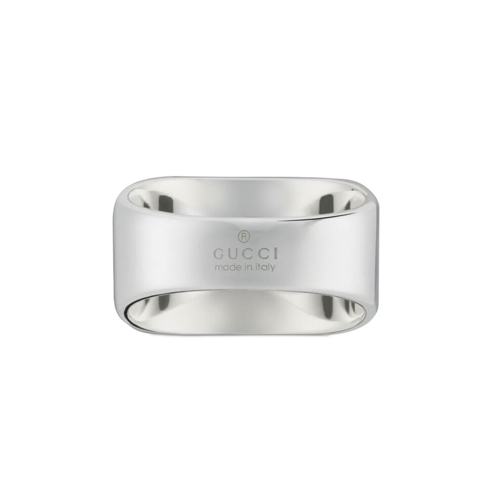 Gucci Interlocking Sterling Silver Square Ring (UK Size Q - R) image number 3