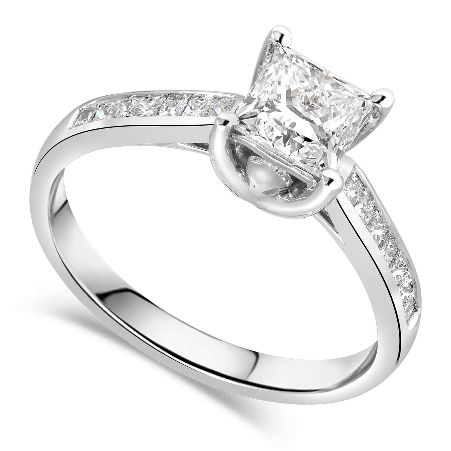 1 carat diamond ring best sale princess cut white gold