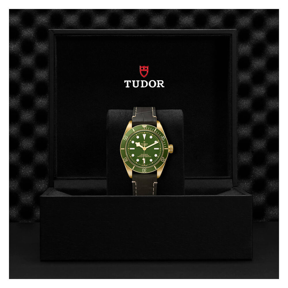 TUDOR Bay Fifty-Eight 39mm Green Dial Leather Strap Watch 