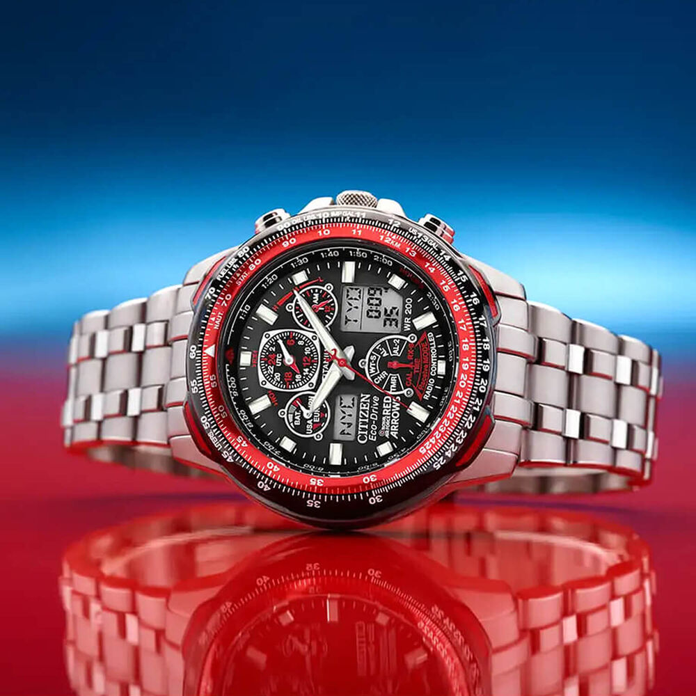 Citizen Red Arrows Skyhawk A.T Super Titanium&trade; 47mm Black Dial Bracelet Watch image number 4