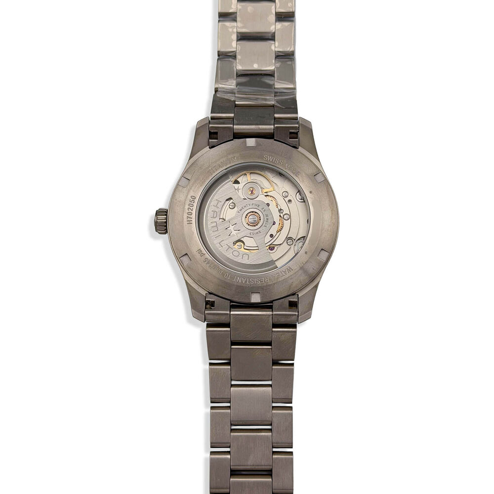Pre-Owned Hamilton Khaki Field Titanium Auto 38mm Blue Dial Titanium Case Watch