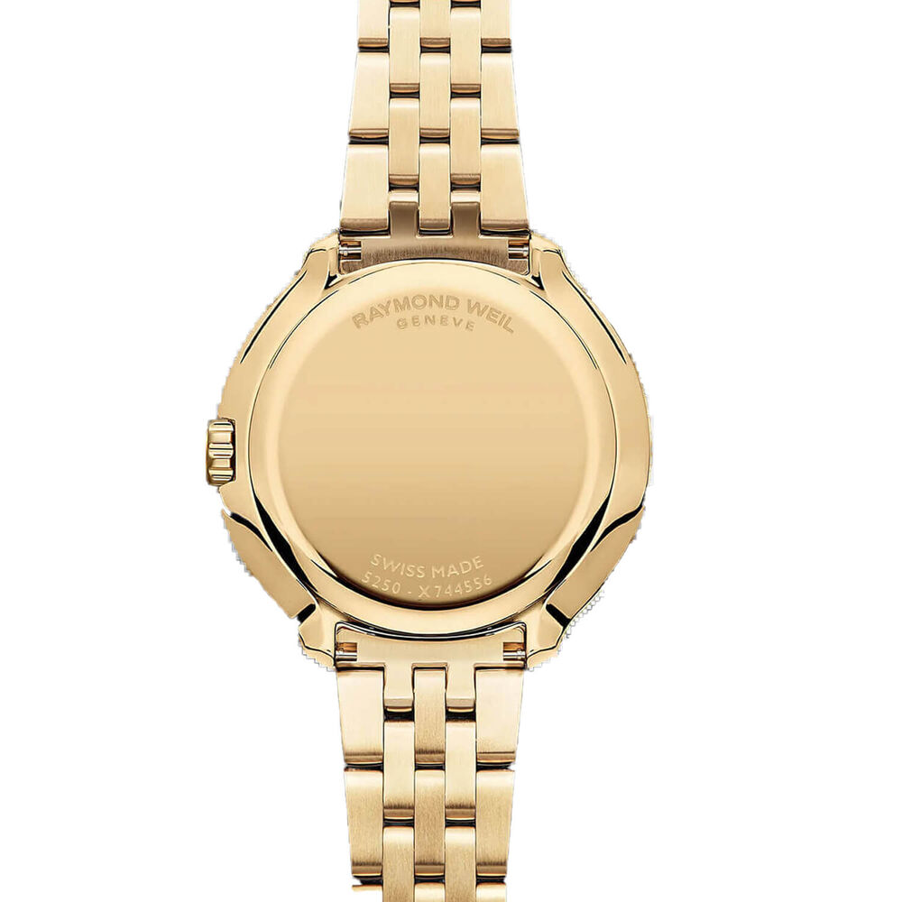 Raymond Weil Toccata Heritage 28mm White Dial Diamond Set Bezel Gold PVD Steel Bracelet Watch