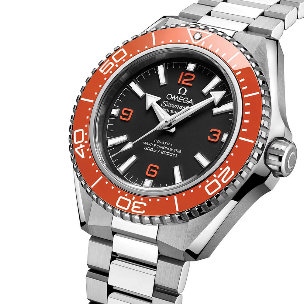 OMEGA Seamaster Planet Ocean 600M 42mm Black Dial Orange Bezel Steel Bracelet Watch