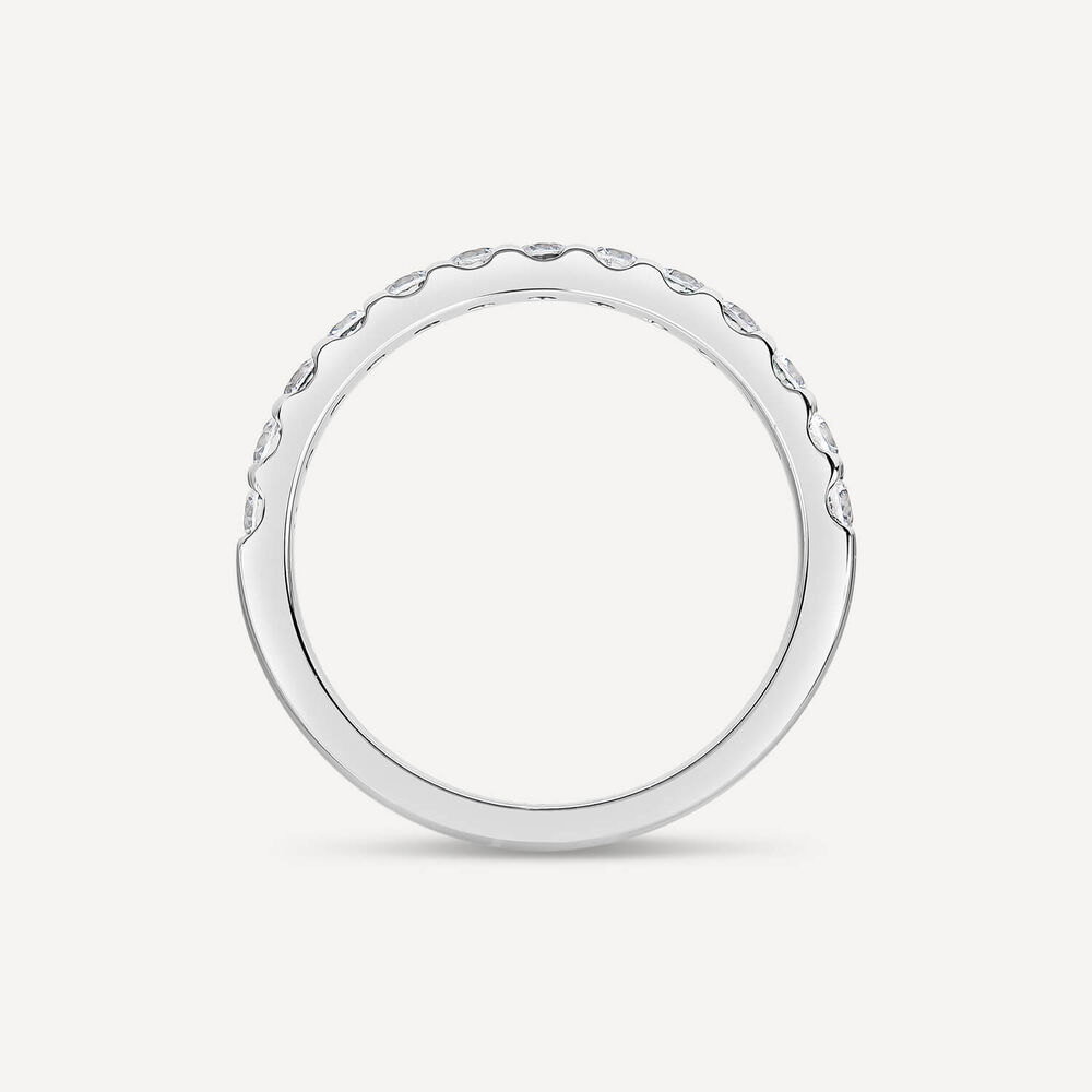 Platinum 2.5mm 0.45ct Diamond Triangle Claw Wedding Ring- (Special Order) image number 3