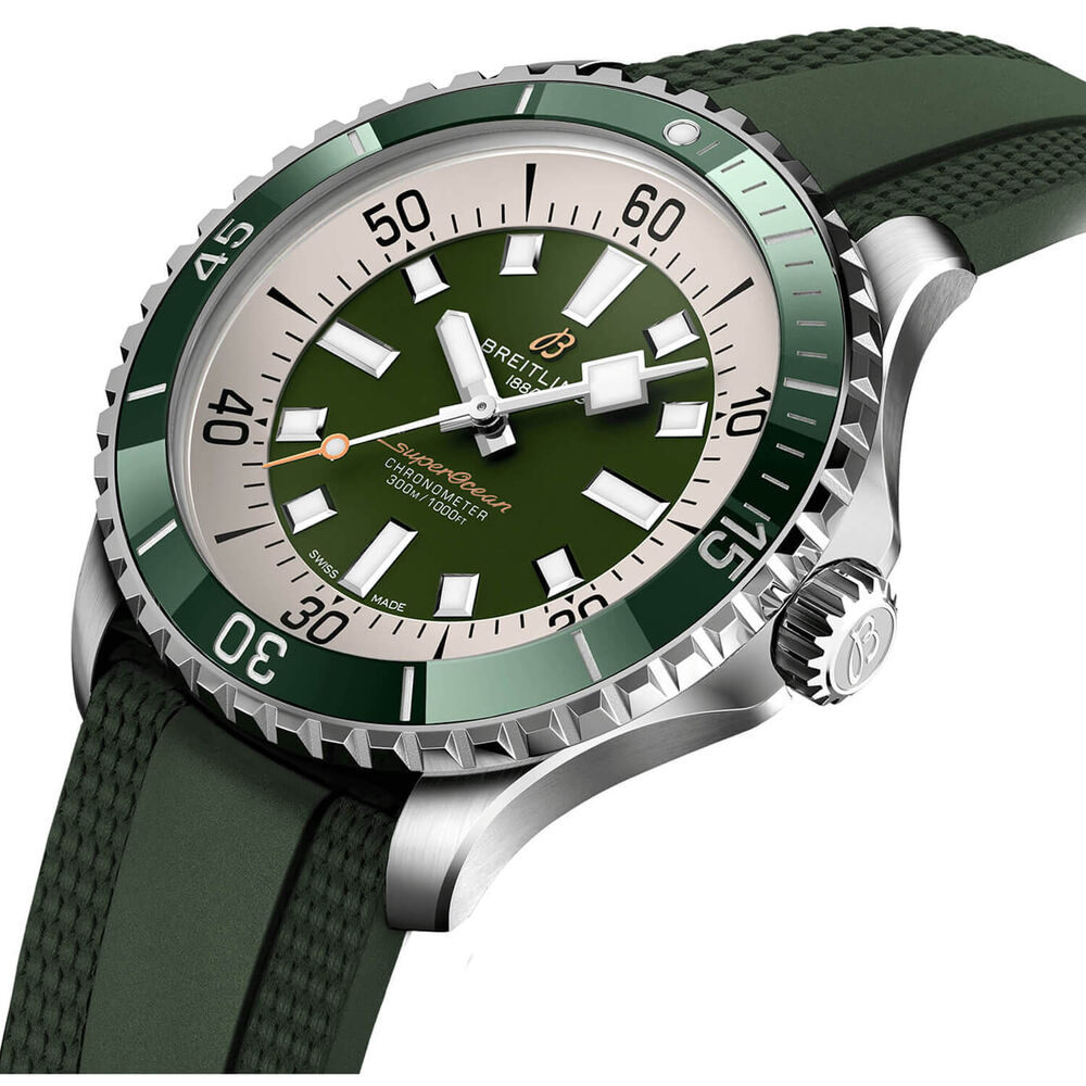Breitling Superocean Automatic 44 Green Dial Strap Watch