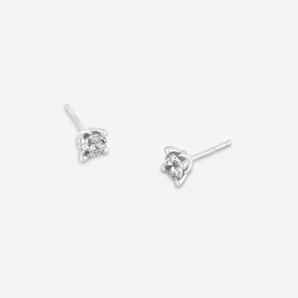 18ct White Gold 0.90ct Diamond Orchid Setting Earrings image number 1