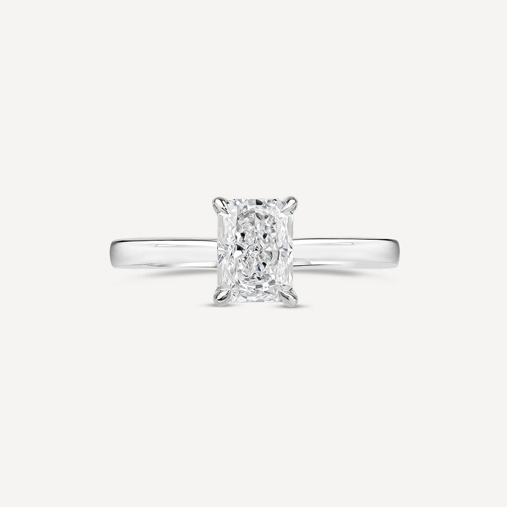 18ct White Gold Lab Grown 1ct Radiant Diamond Engagement Ring