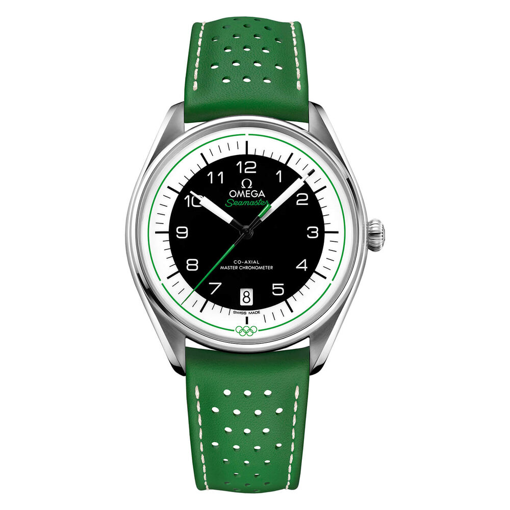 Omega Limited Edition Official Olympic Green Leather Men's Watch image number 0