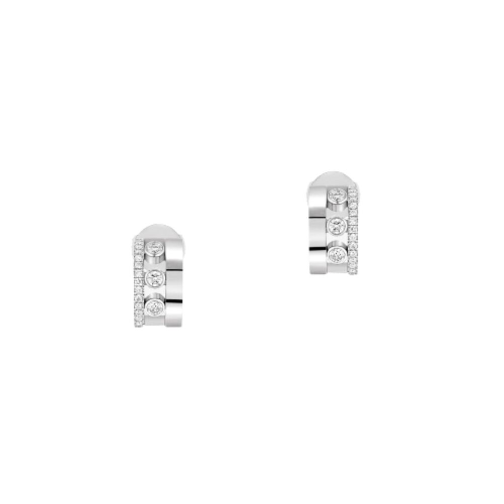 Messika Move Romane 18ct White Gold 0.29ct Diamond Mini Hoop Earrings image number 0