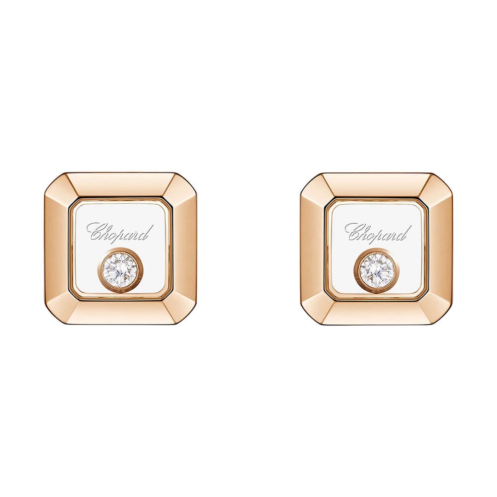 Chopard Happy Diamonds 18ct Rose Gold 0.10ct Single Diamond Stud Earrings image number 2