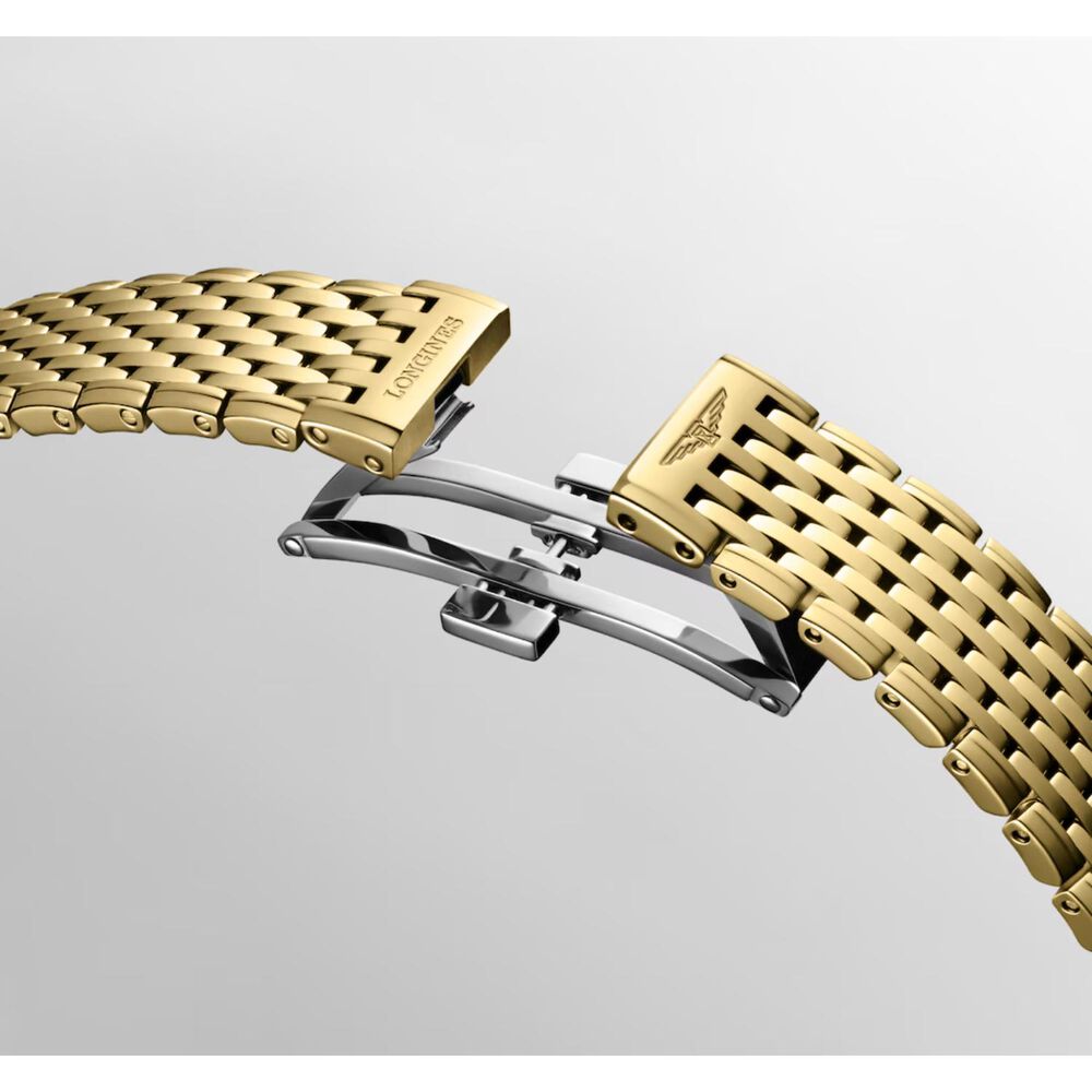 Longines La Grande Classique 29mm White Mother of Pearl Dial Gold Tone Steel Bracelet Watch