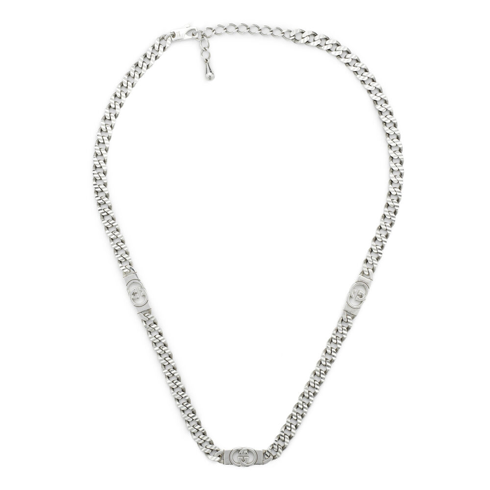 Gucci Interlocking G Sterling Silver Chain Necklace image number 0