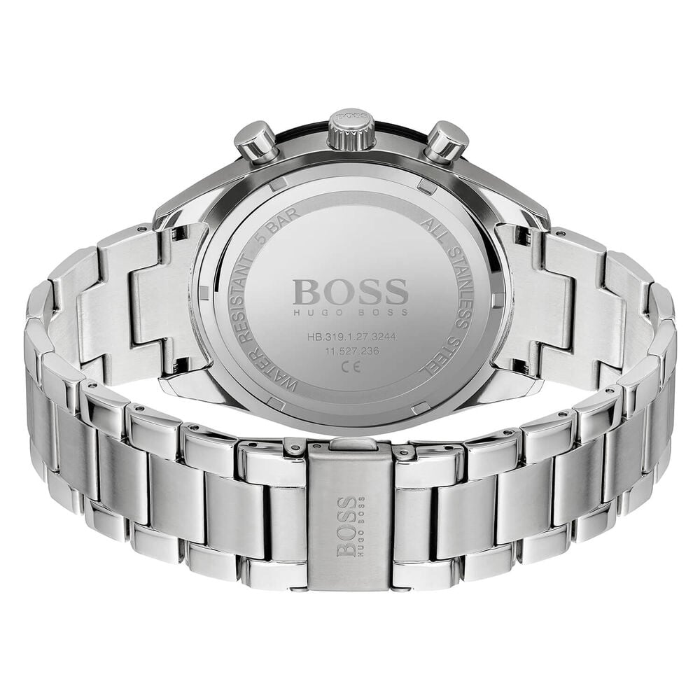 Hugo Boss Santiago 44mm Black Dial Chronograph Steel Case Bracelet Watch image number 1