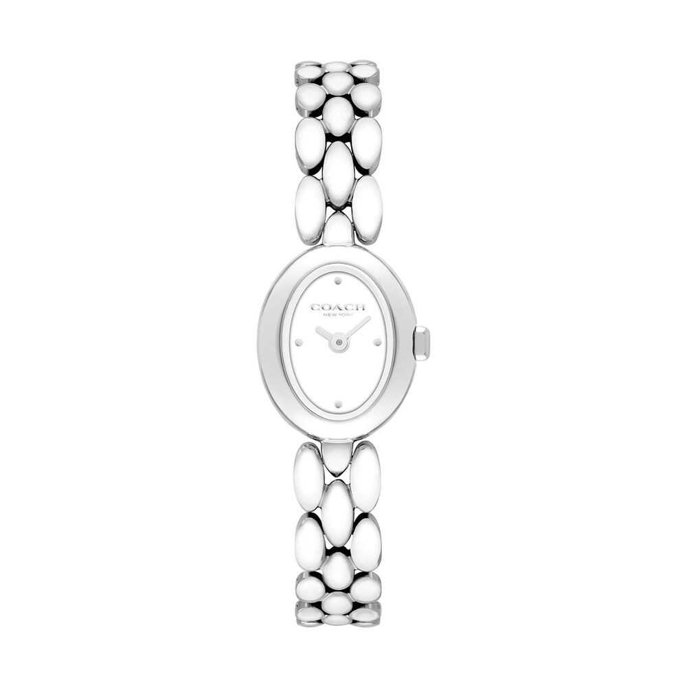 Coach Sammy 18x22.5mm White Dial Steel Bracelet Watch