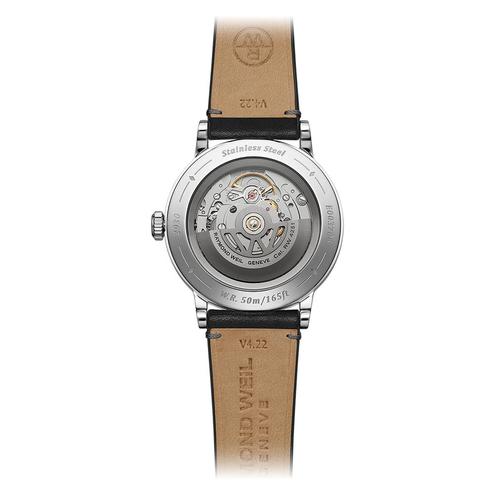 Raymond Weil Millesime 39.5mm Anthracite Dial Leather Strap Watch image number 3