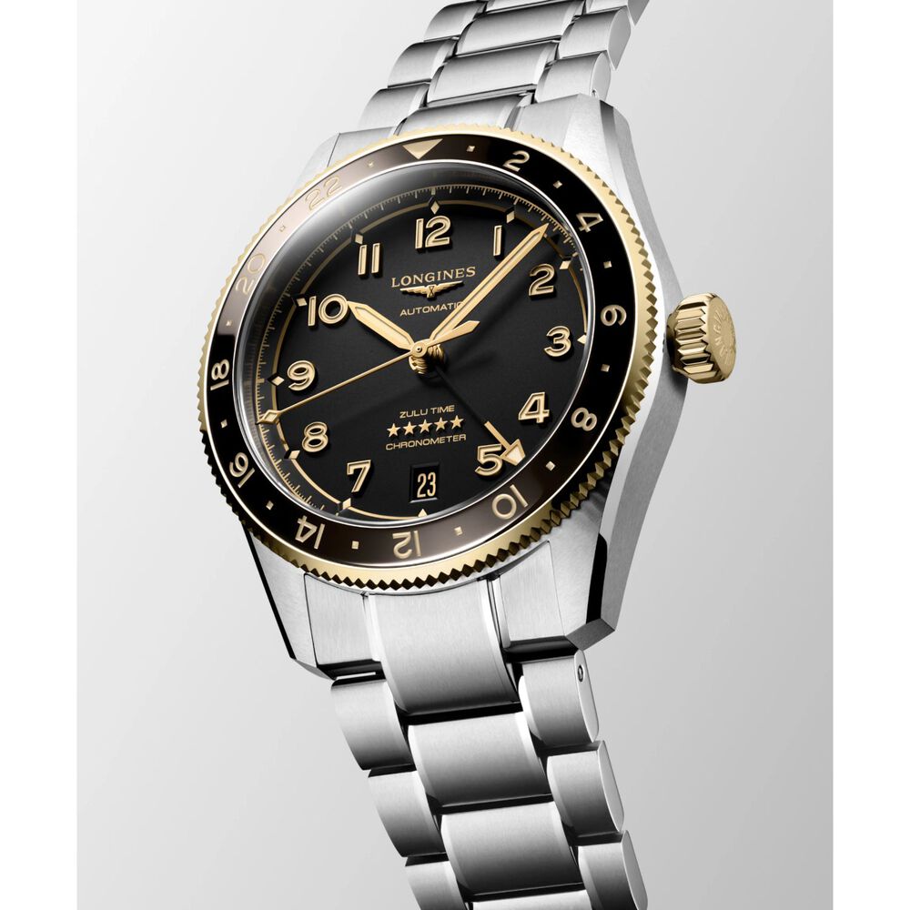 Longines Spirit Zulu 39mm Anthracite Dial Steel & 18ct Gold Case Watch image number 5