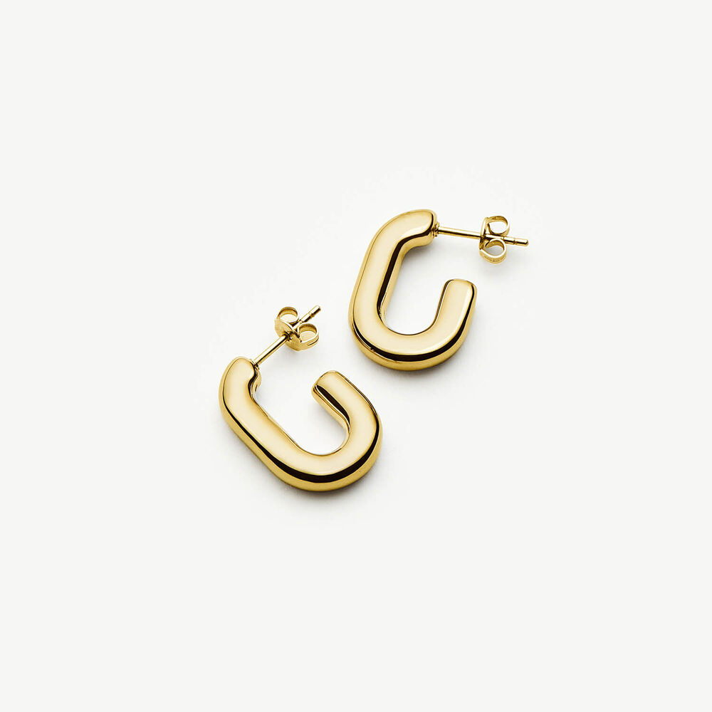 Missoma 18ct Gold Plated Steel Chubby Oval Small Hoop Earrings
