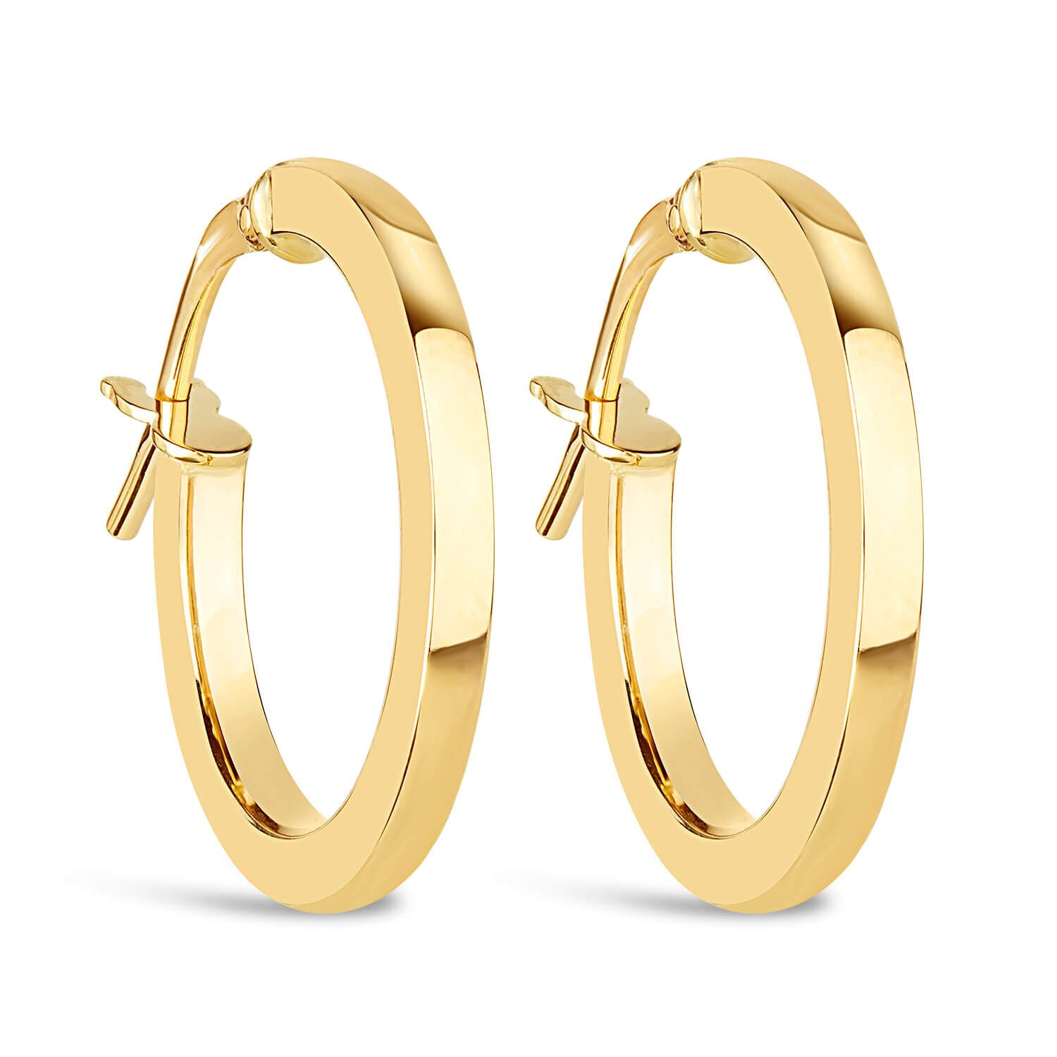 9ct Yellow Gold Plain Hoop Earrings