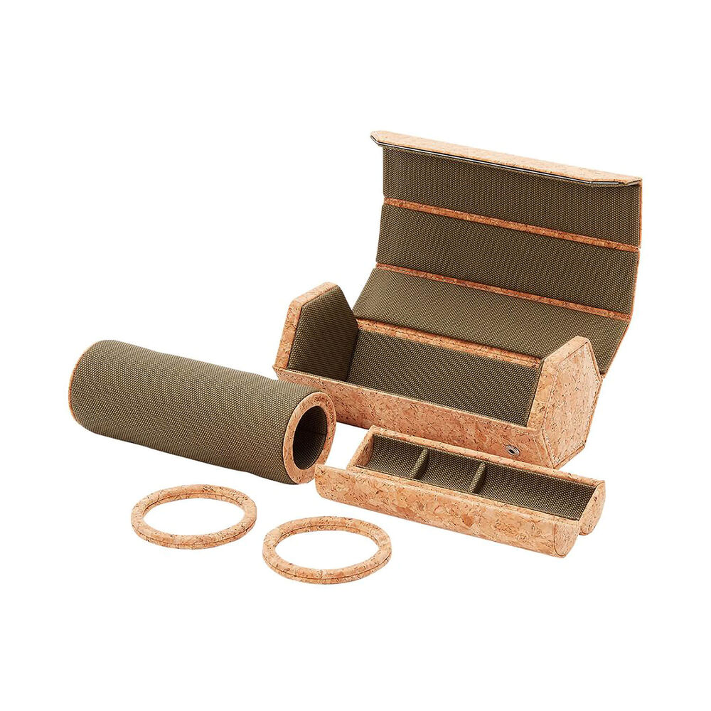 WOLF Cortica Cork Triple Hexagon Watch Roll With Capsule