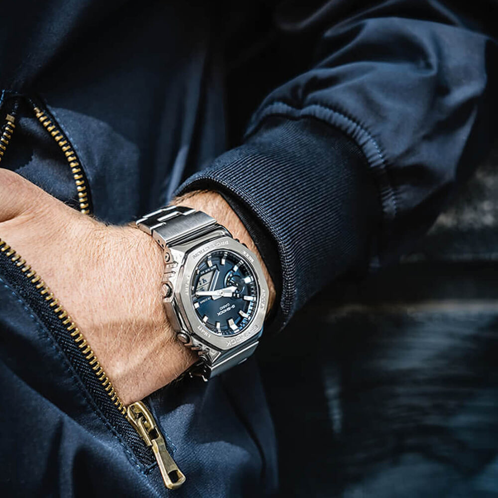 G-SHOCK G-STEEL 49.3mm Navy Blue Dial Stainless Steel Bracelet Watch image number 4