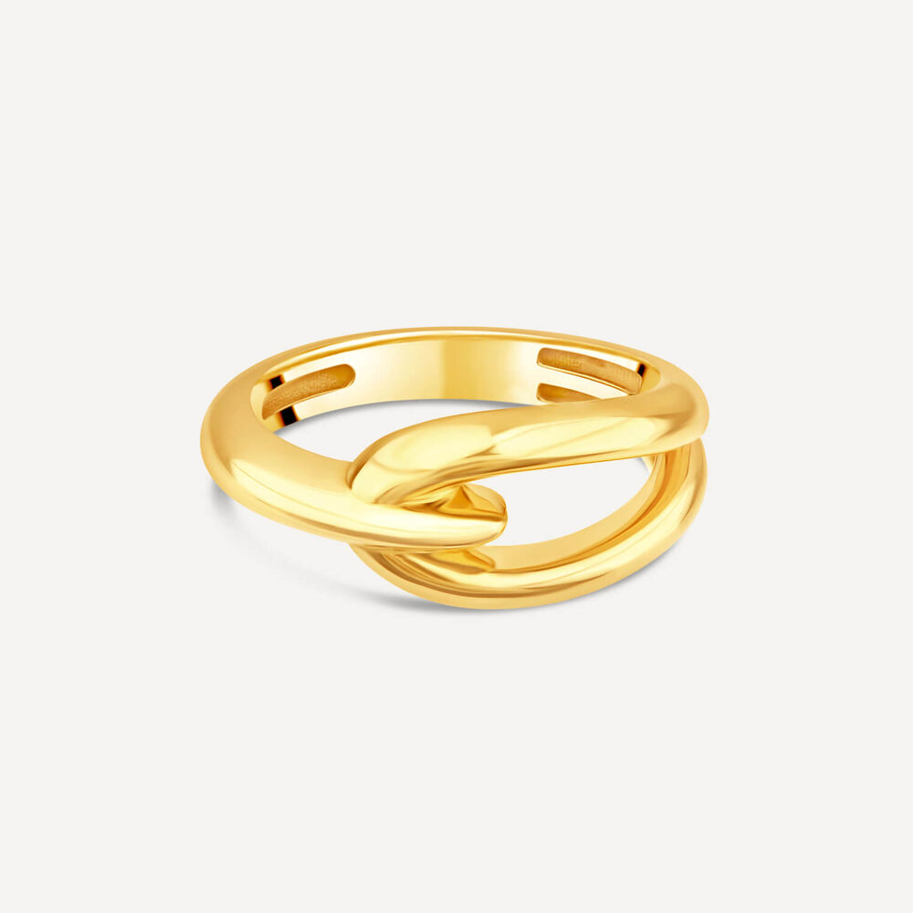 9ct Yellow Gold Stirrup Polished Plain Band Ring image number 3