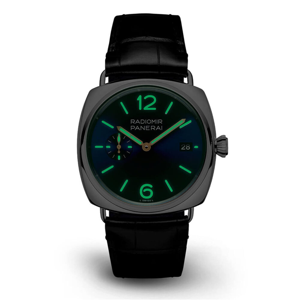 Panerai Radiomir Quaranta 40mm Blue Dial Rose Gold Indexes Blue Strap Watch