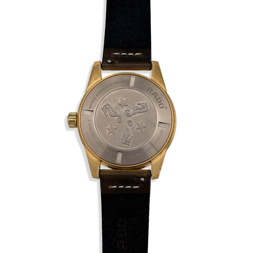 Pre-Owned Rado Captain Cook Automatic 42mm Navy Leather Strap Watch