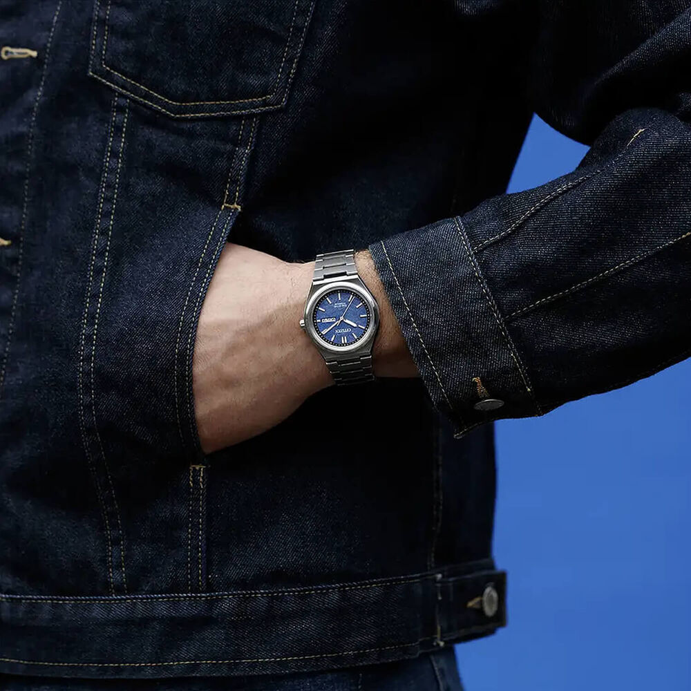 Citizen 'Forza' Super Titanium 39mm Blue Dial Titanium Bracelet Watch image number 3