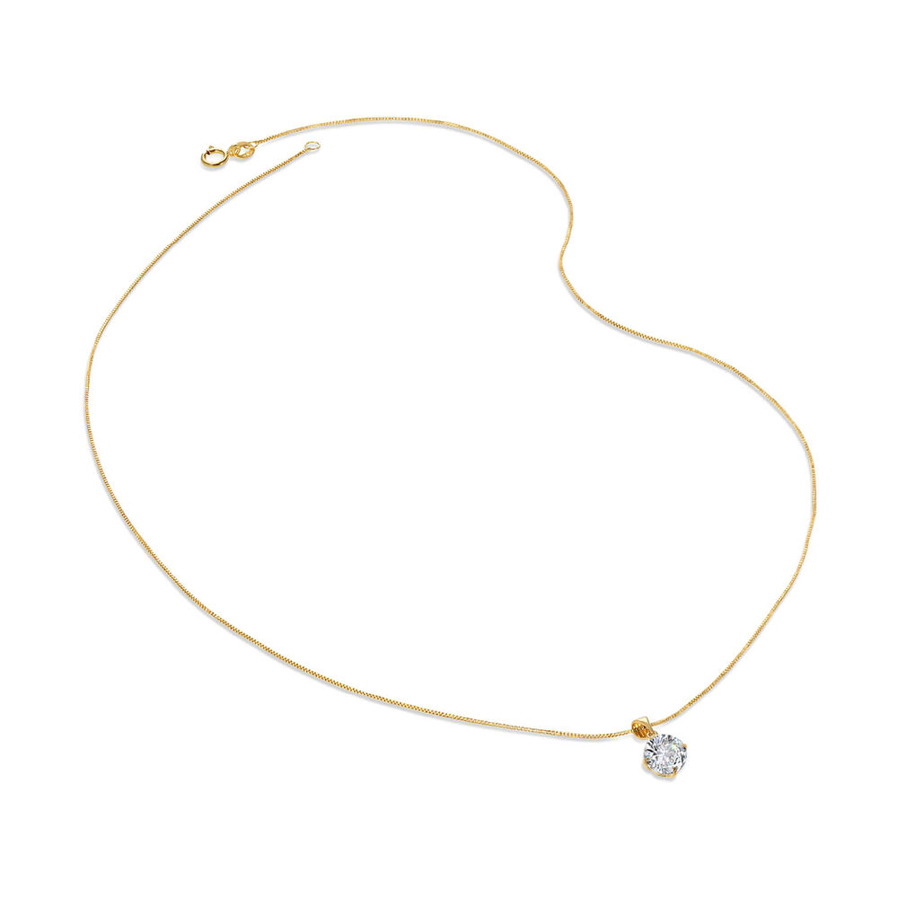 CARAT* London 9ct Yellow Gold Brilliant Cut 6.5mm Solitaire Pendant