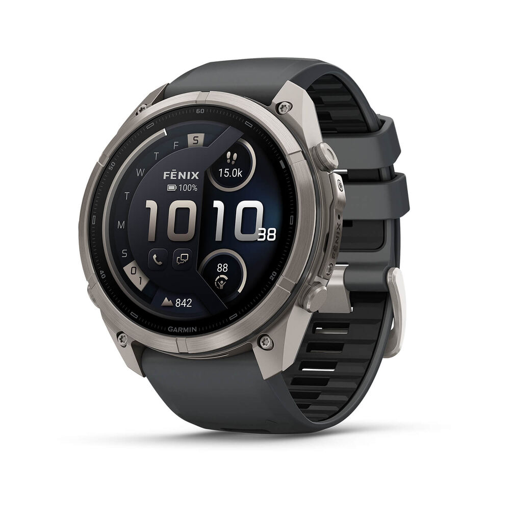 Garmin fenix 9 Pro 51mm Titanium Graphite/Black Silicone Strap Watch