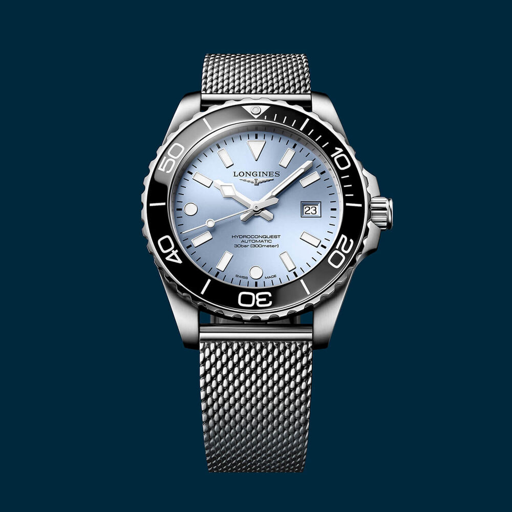 Longines Hydroconquest 42mm Frosted Blue Dial Stainless Steel Bracelet Watch