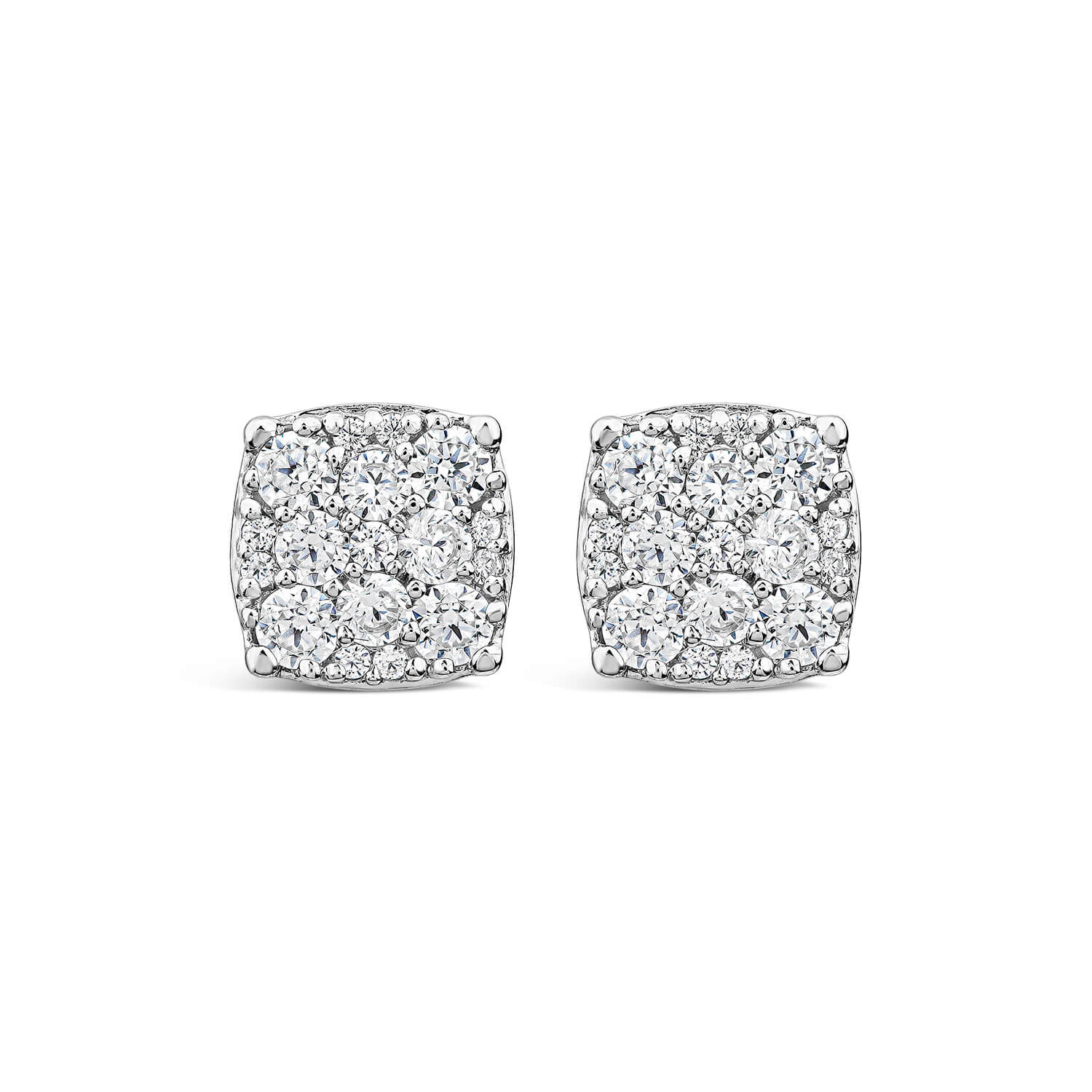 Square sale diamond earrings