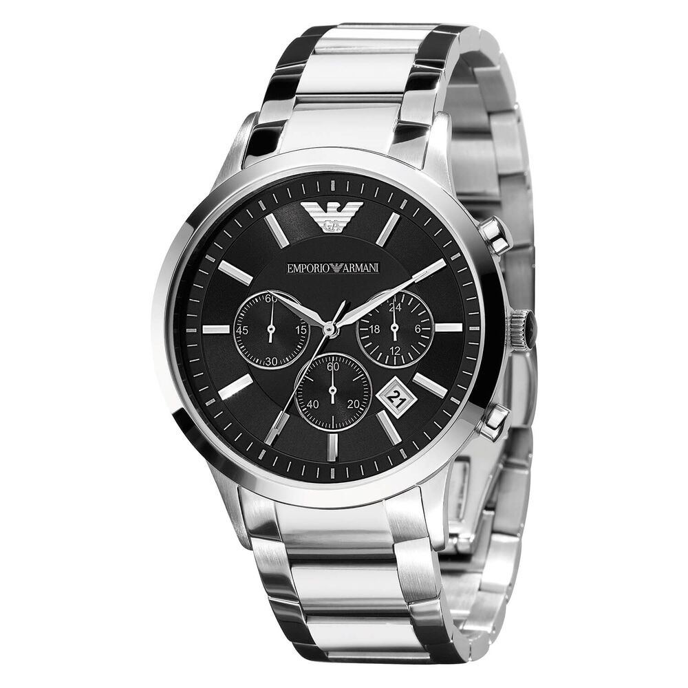 Emporio Armani Classic Chronograph Steel 43mm Men's Watch at Fraser Hart
