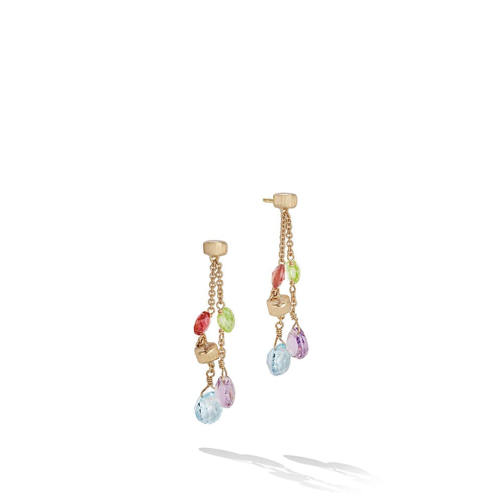 Marco Bicego Paradise 18ct Yellow Gold Two Strand Mixed Gemstone Earrings image number 0