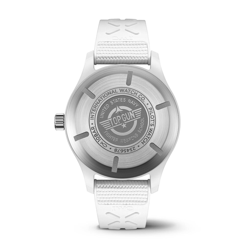IWC Schaffhausen Pilot's Top Gun Lake Tahoe 41mm Black Dial White Rubber Strap Watch image number 3