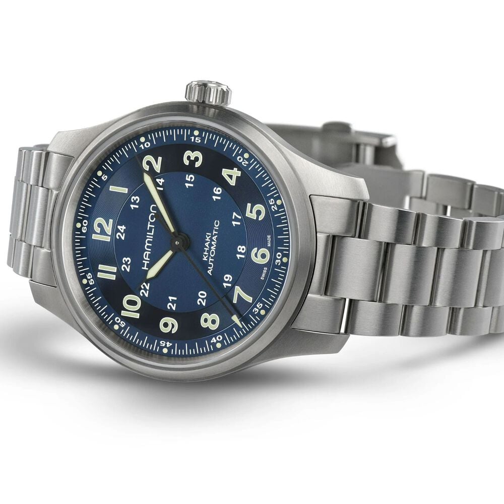 Hamilton Khaki Field Titanium Automatic Blue Dial Steel Case Watch image number 2