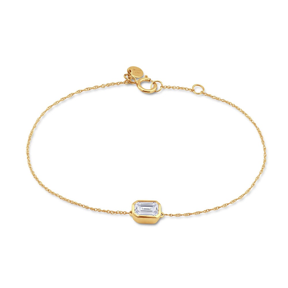 Born Contour 9ct Yellow Gold 0.30ct Emerald Lab Grown Diamond Bracelet