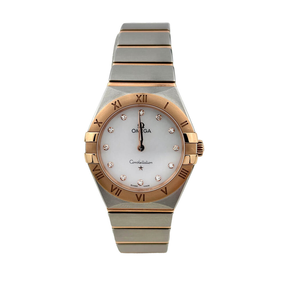 Pre-Owned OMEGA Constellation 28mm White Dial Diamond Steel & 18ct Sedna&trade; Gold Bracelet Watch