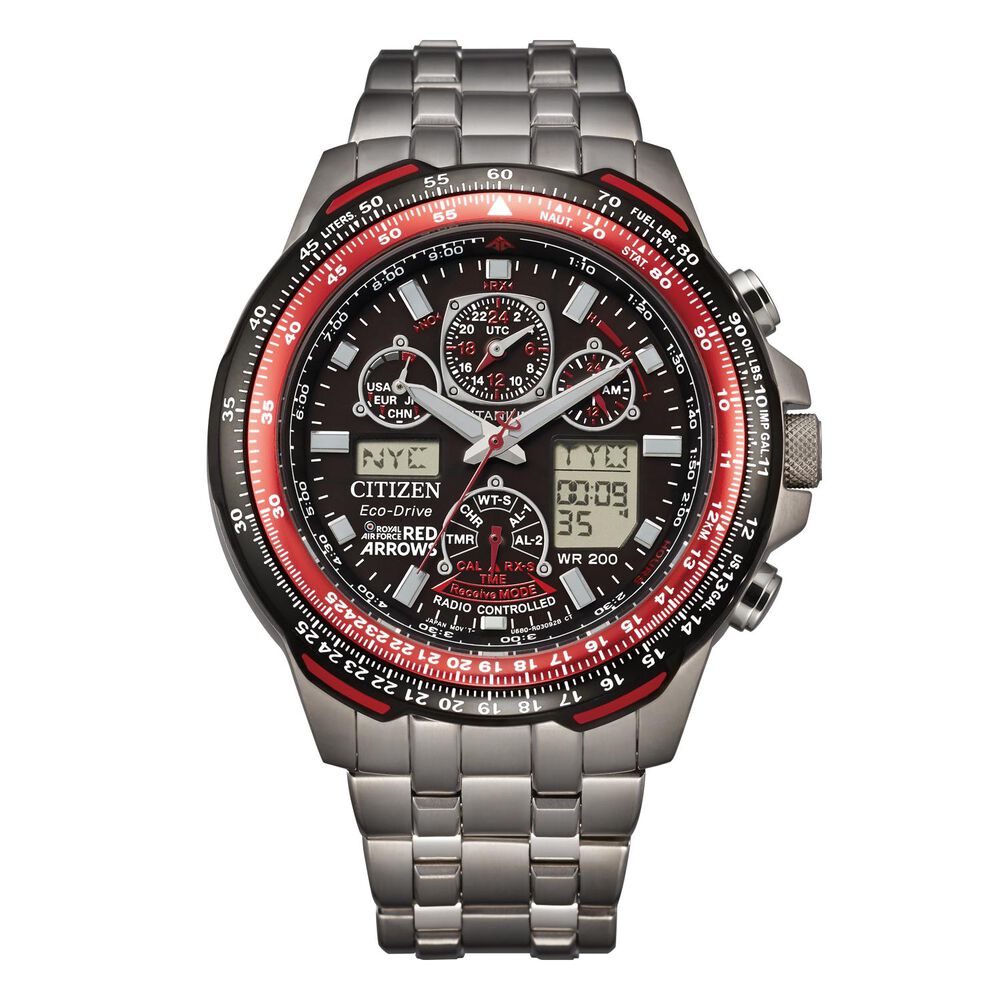 Citizen Red Arrows Skyhawk A.T Super Titanium&trade; 47mm Black Dial Bracelet Watch image number 0