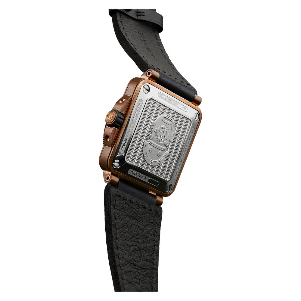 Bell & Ross BR03-92 Diver White Dial Bronze Case Brown Leather Strap Watch image number 1