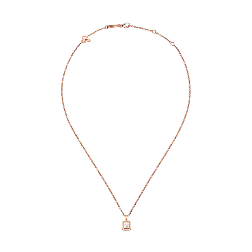 Chopard Happy Diamonds Icons 0.05ct Diamond Square 18ct Rose Gold Pendant image number 1