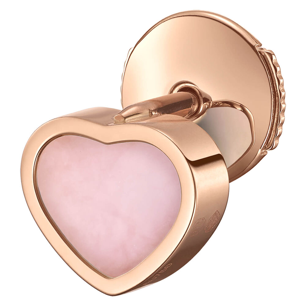 Chopard My Happy Hearts 18ct Rose Gold Pink Opal Single Earring image number 0