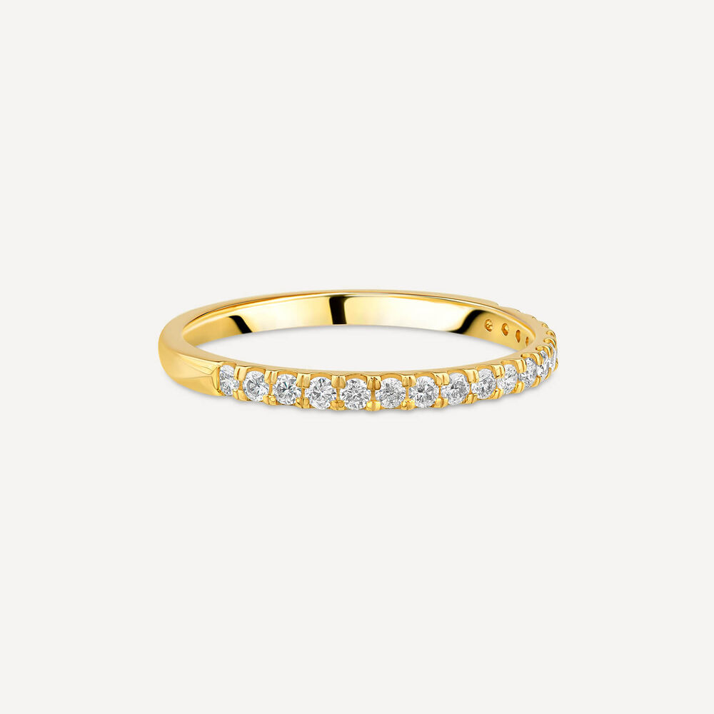 18ct Yellow Gold 1.70mm 0.20ct Diamond Split Claw Wedding Ring image number 2
