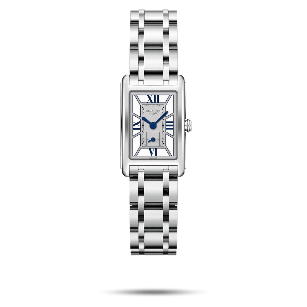 Longines Elegance DolceVita 20.80x32mm Silver Dial Blue Detail Bracelet Watch