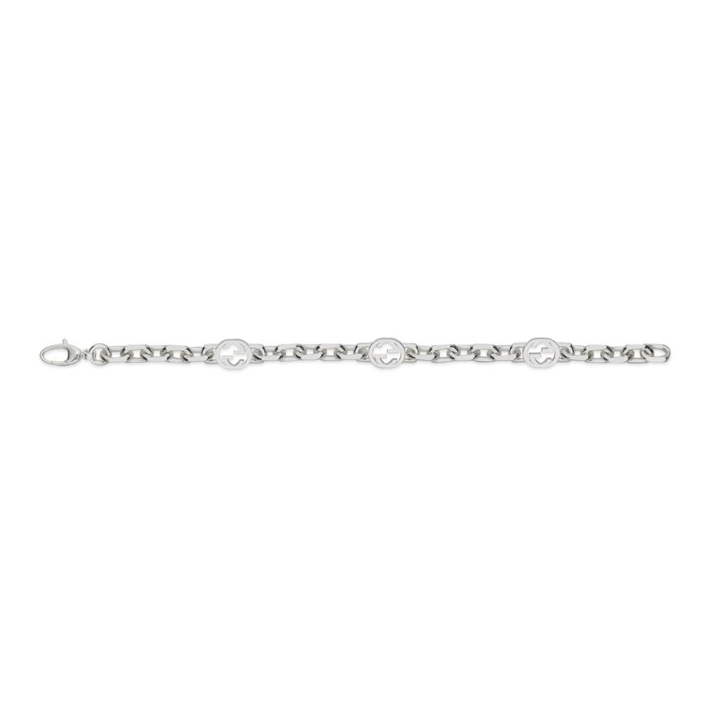 Gucci Interlocking Small Sterling Silver Bracelet  (Size L, 7") image number 2