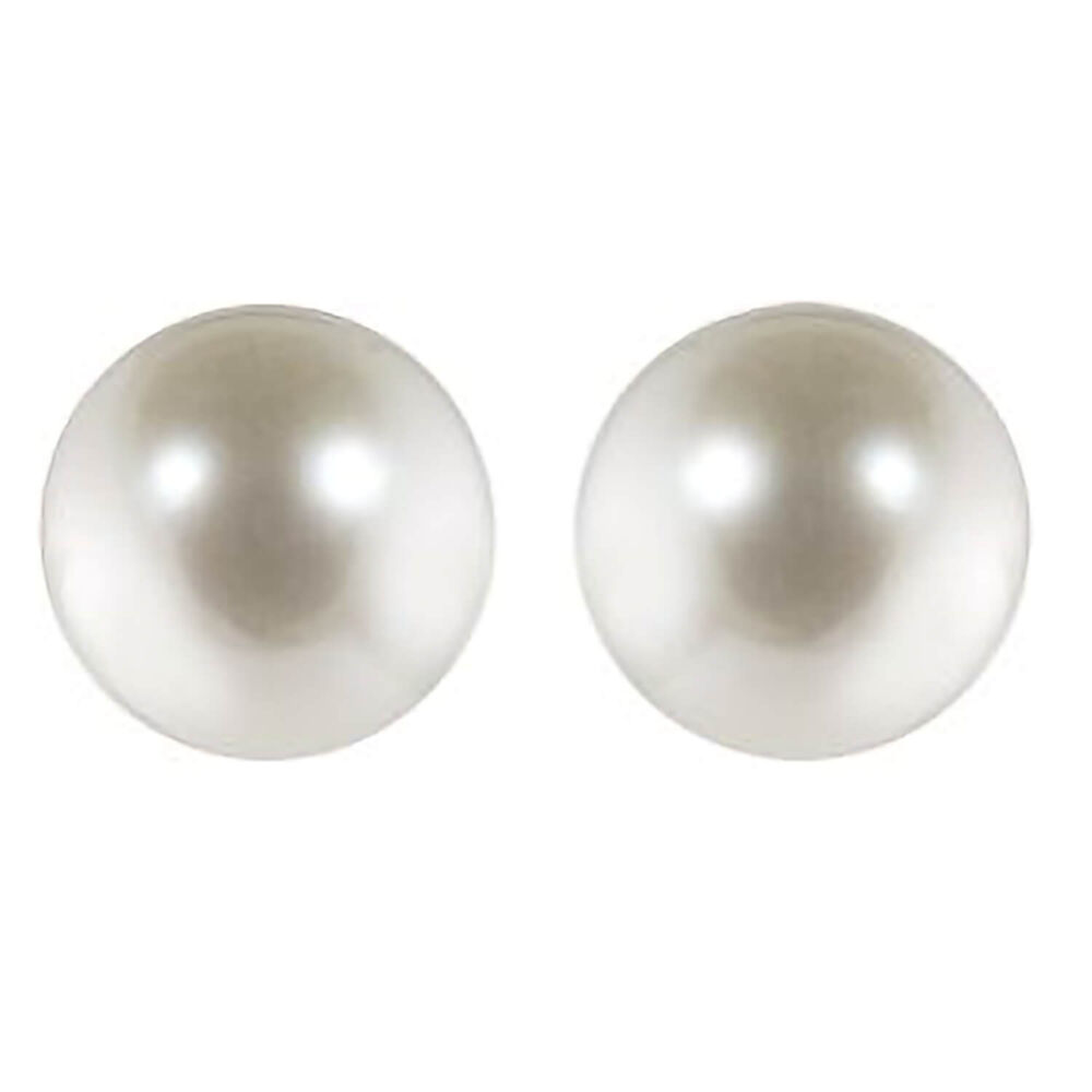 9ct gold 8-8.5mm freshwater cultured pearl stud earrings image number 0