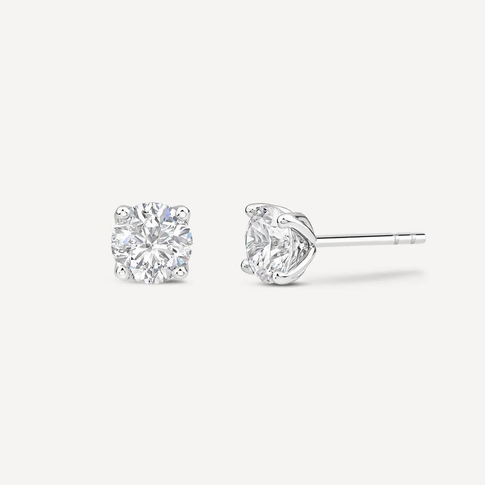 Born 18ct White Gold 1.4ct Lab Grown Round Diamond Stud Earrings image number 1